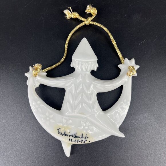 Vintage Haviland Limoges 1975 Porcelain Sparkling Angel Noel Christmas Ornament - Picture 2 of 10